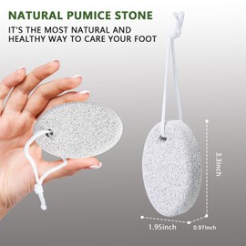 Natural Foot Pumice Stone for Feet, Borogo 2-Pack Lava Pedicure Tools Hard Skin Callus Remover for Feet and Hands - White&Red