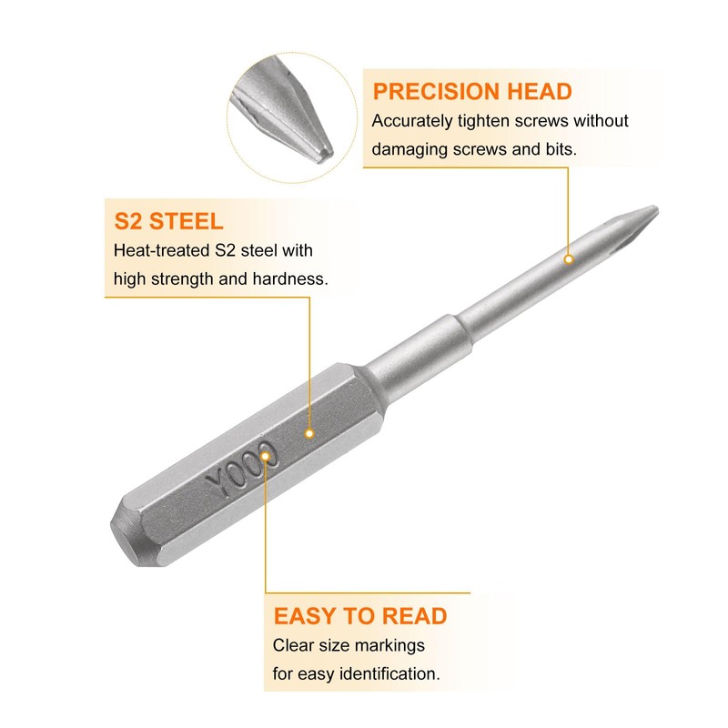 sourcing map 5pcs Y000 Tri Wings Screwdriver Bit 5/32" Hex