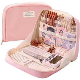 Estuche para Lpices de Gran Capacidad, Estuche para Lpices de Multifuncional, Organizadora de Papelera con 8 Compartimento, Bolsa de Papelera de Gran 