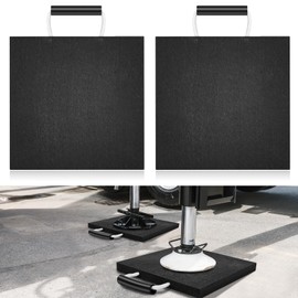 Drydiet Rv Jack Blocks Pads Stabilizing Outrigger Pads Black Rv Leveling Stackable Waterproof Handle for Tow, Service Truck, Trailer, Crane, Wrecker Landing Gear(2 Pcs,8 x 8 x 0.7 Inches)