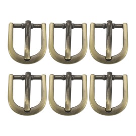 SUIKIHUM 6 Pack Metal Roller Buckles, 0.8" Adjustable Roller Buckle for Strap, Single Prong Belt Buckle for Belt Bag Keychain, Bronze