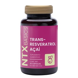 Trans-Resveratrol + Açaí 30 Cápsulas, Suplemento Alimenticio, Fórmula Antioxidante para Rutina Diaria y Bienestar, Extracto de Açaí