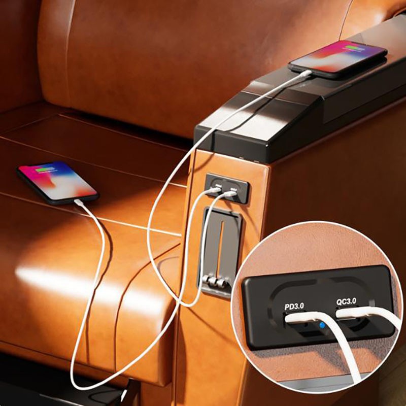 12 Volt USB Socket with Cap, Dual Port Quick USB