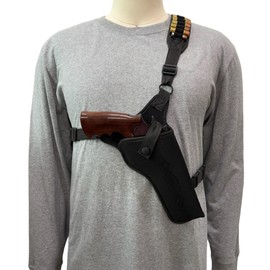 Right Hand Cordura Nylon Chest Holster with Extra Ammo Loops for 8" COLT Python, King Cobra, Anaconda