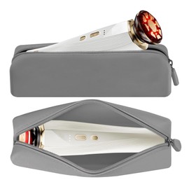 Zimois Storage Bag Compatible for INIA Microcurrent Facial Device,Silicone Waterproof Travel Organizer Bag Suitable for INIA Microcurrent Facial Device,Grey