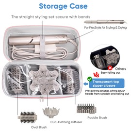 ELCUPA Hair Tools Travel Case with Black Hair Dryer Bag, Large Hair Tools Travel Carrying Case for Shark FlexStyle/SmoothStyle - Hair Air Wrap Dryer Storage Case Flat Curling Iron Travel Organizer