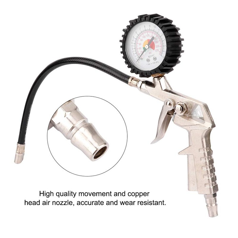 Multi-functional Car Tyre Pressure Gauge Inflator Pump Gun Inflator Gauge
