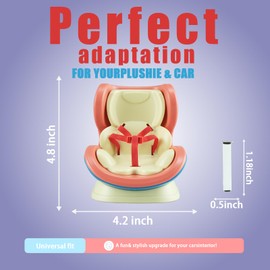 hrabykt Mini Plush Doll Car Seat Ornament for 10-17cm Blind Box Toys,Includes Magnetic Base & Air Vent Clip – Cute Car & Desktop Display Accessory(Doll Not Included)