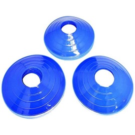 BlueDot Trading High Visibility Disc Cones for Sports, Agility Training, Soccer, Football, Field Cone Markers for Adults or Kids, Blue, Quantity 20-Pack