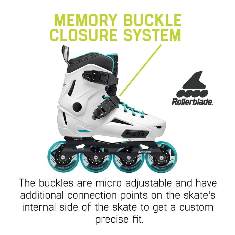 Rollerblade Lightning Women's Urban Inline Skate, White and Aqua