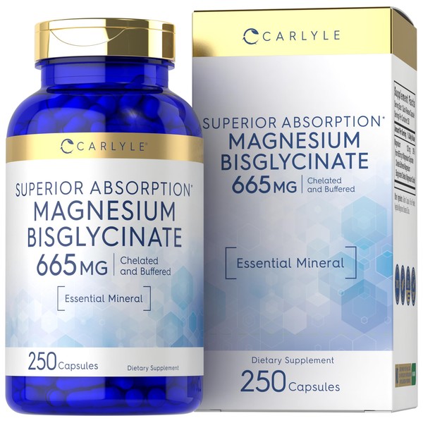 Carlyle Buffered Magnesium Bisglycinate 665 mg | 250 Capsules |