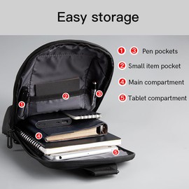 ZhaoCo Umhängetasche für Männer Frauen Mehrzweckmode Leichte Brust Umhängetasche Schultertasche Tasche für Radurlaub Party Reisen Tagesrucksack Schwarz