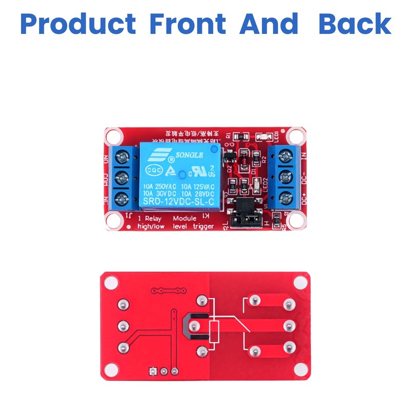 LAOMAO 24V 1-Channel Relay Module, 250VAC/10A, Optocoupler Isolation, High/Low Level