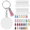 30Set DIY HandPainted Acrylic Keychain Blanks Circles Keychain Tassel Set