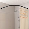 Diamond Shaped Corner Shower Curtain Rod, [Both Sides: 22"-34.8", Middle:
