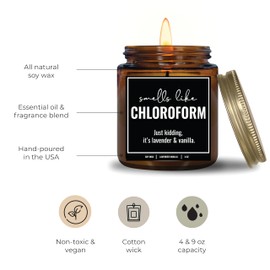 You Nique Designs Smells Like Chloroform Scented Candle, 4 Oz, True Crime Gifts for Women, Serial Killer Gifts for Women, Crime Junkie Merch, All Natural Soy Vegan Candles (Lavender&VanillaA 4oz)