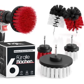 M&A QUALITY Brstenaufsatz Akkuschrauber [Weiche und Harte Brsten] Reinigt das Auto, Polster, Felgen, Bad blitzschnell - Reinigungsbrste Bohrmaschine - Felgenbrste, Polsterbrste Auto, Drill Brush Set