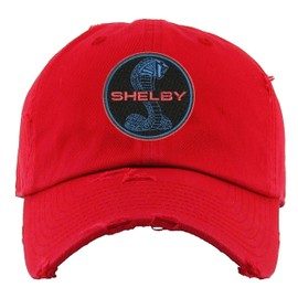 Shelby Cobra Dad Hat Embroidery Vintage Adjustable Embroidered Cap (Red)