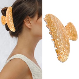 Medium Hair Clips for Women French Hair Claw Clips for Hair Styling Banana Clips for Thin Hair Hair Accessories Exquisite Hair Barrettes for Style Hair Decorations 1Pcs (Orange)