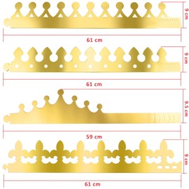 SIQUK 28 Pieces Gold Paper Crowns Party King Crown Paper Hats for Party and Celebration