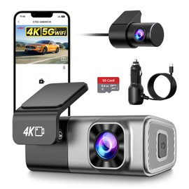 Dash Cam, 4K WiFi Dash Cam for Car, Dash Cam 4K Front and 2K Rear with App, G-Sensor, Loop Recording, 24-Hour Parking Mode, 64GB SD Card Included, Supports Max 128GB