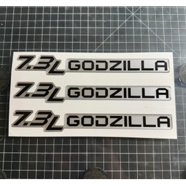 Generic Set of (3) Gel-Coated 7.3L Badge Name Plate Logo (Compatible with Ford Super Duty) Black on Silver, 73GODBLASIL-3