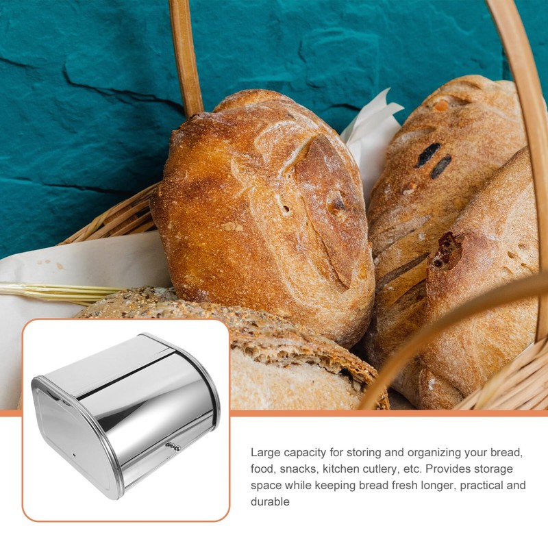 Alipis Bread Box Kitchen Storage Container Large Capacity Roll Top