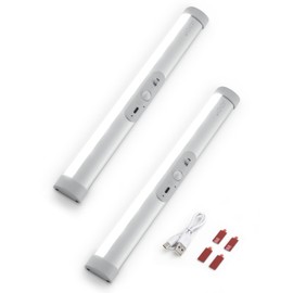 Joyzy 2 Pack Automatic Motion Sensor Closet Lighting with Eye-Protection Design Closet Lights, LED Wireless Pantry Light, Rechargeable Wardrobe Lamp Cabinet Light(100 Lumen, 6000k 80+CRI)