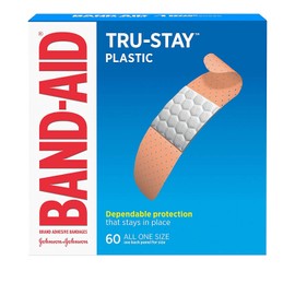 BAND-AID Plastic Strips All One Size 60 Each (Pack of 6)