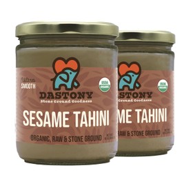 Dastony Organic Raw Sesame Tahini Seed Butter, 16 oz | Only One Ingredient | Vegan, Paleo and Keto Friendly, Non GMO, Gluten-free - Pack of 2