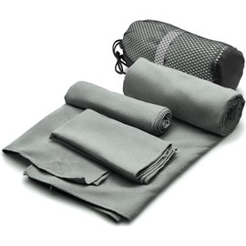 Toalla Microfibra Secado Rápido 3 Pack, Toalla Natacion Super Absorbente Toalla Gym de Baño Suave y Ligero para Natacion,Toalla de Viaje Ligera y Portatil para Natacion,Deporte,Baño,Viajes,Gris Carbón
