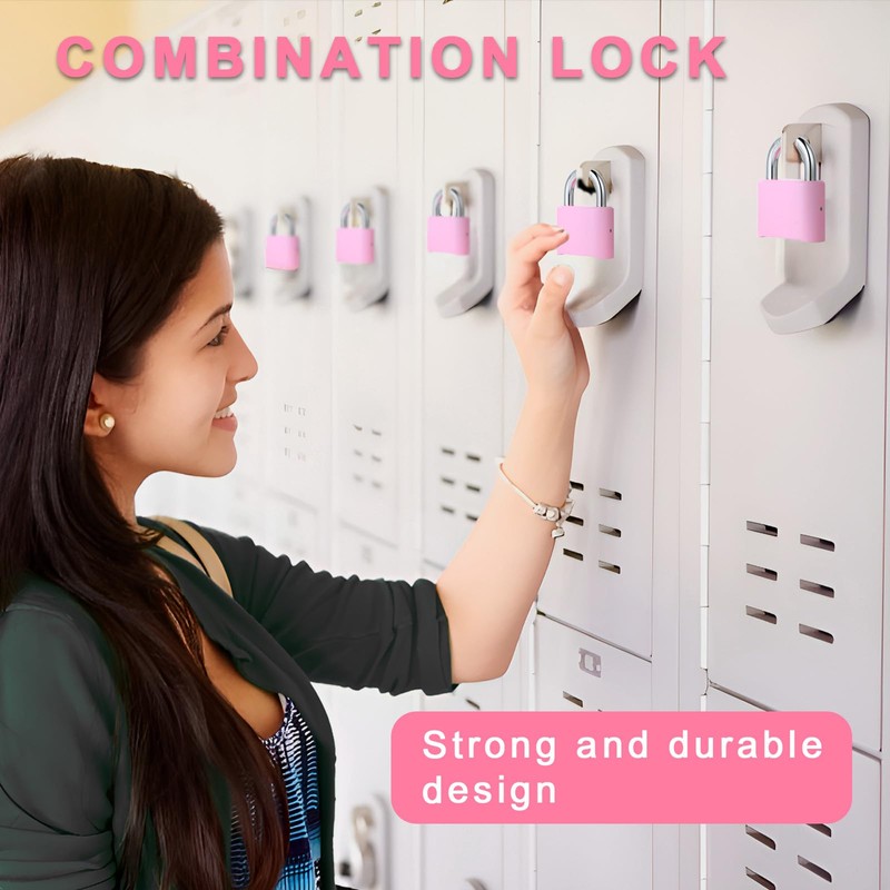 DELSWIN 4-Digit Combination Lock Outdoor Padlock - Heavy Duty Locker