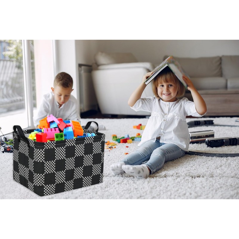 Essme Rectangular Boys Basket,Kids Storage Basket with Handles for Room