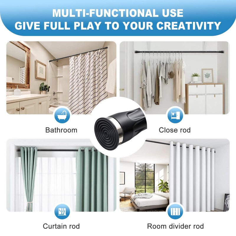 Tension Curtain Rod, 42 to 100 inch Adjustable Heavy Duty