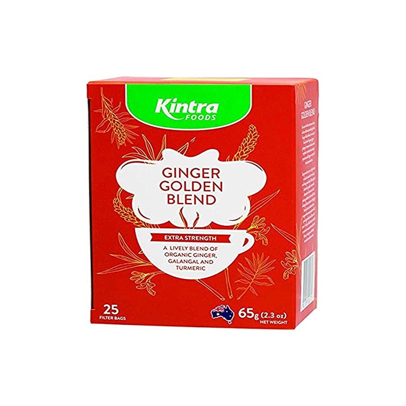 Kintra Foods Ginger Golden Blend Herbal Tea 25 Teabags, 65