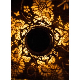 LIRAVENO Sunflowers Solar Lanterns Decorations - Gold Dragonfly Outdoor Waterproof Hanging Lights Decor for Women Mom Grandma Metal LED Flower Decorative Outside Gifts for Garden Patio Yard Porch Lawn