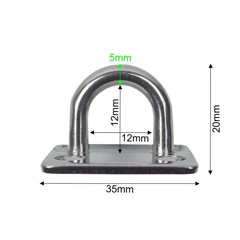 Lomo 5mm Stainless Steel D Ring 316 Marine Grade Wall
