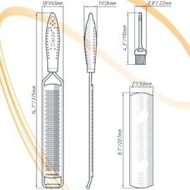 Deiss PRO Lemon Zester & Heavy Duty Cheese Grater & Vegetable Grater — Parmesan Cheese, Lemon, Garlic, Nutmeg, Chocolate, Fruits, Vegetables, Ginger Grater - Stainless Steel Cheese Shredder - Black