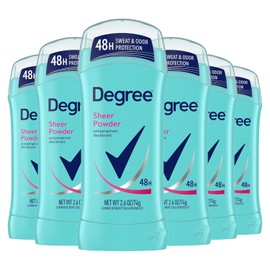 Degree Sheer Powder Antiperspirant Deodorant Stick, 2.6 oz (Pack of 6)