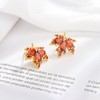 Thanksgiving Maple Leaf Earrings Orange Crystal Maple Leaf Hoop Earrings