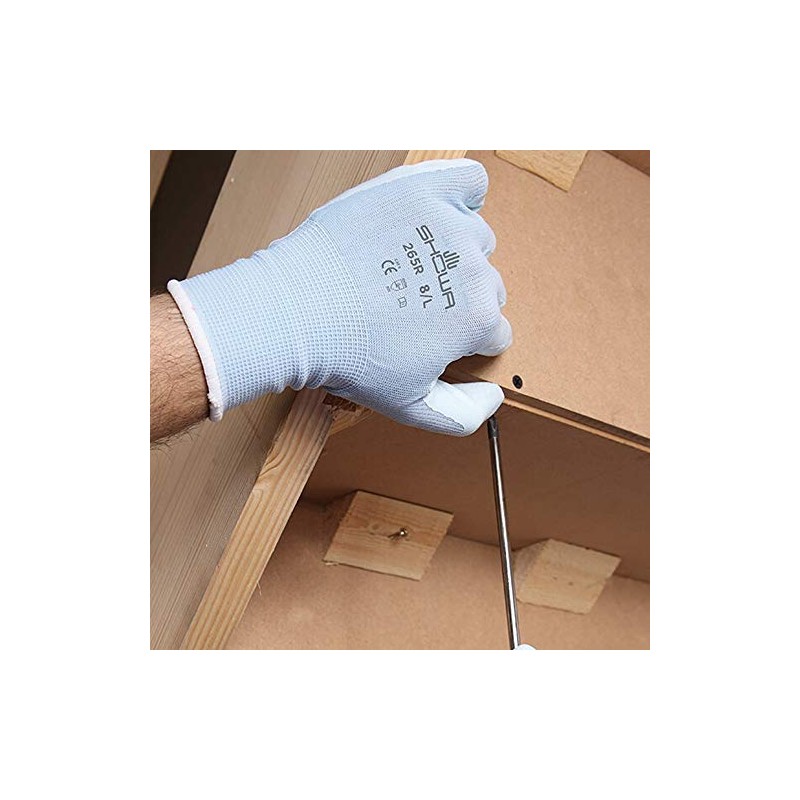 Showa 265 Lightweight Nitrile Assembly Grip Gloves - 8/Large -