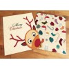 Handmade Merry Christmas Cute Reindeer Front/Back Cover Set 4 use