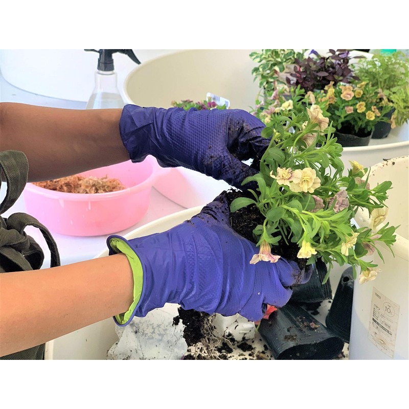 Hawken SB-050 Nitrile Farming Thin Gloves, Harvest Biyori, Blue, M,