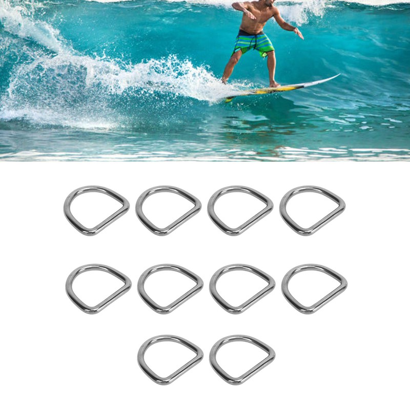 10pcs 316 Stainless Steel D Ring Semi Circular Welded D