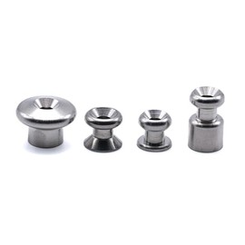 Stainless steel lacing button stud hook loop bungee shockcord 316 A4 Marine grade boat cover (Button D - Long, Pack of 4)