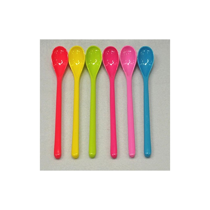 Random Color Melamine Long Handle Mixing Spoon - 7.2 Inch,
