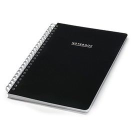 Murago - Diary with Ring Binding and Date Field Lined DIN A5 160 Pages - Black Matt Soft Cover - Notebook Notepad Notepad Writing Pad Spiral Ring Binder