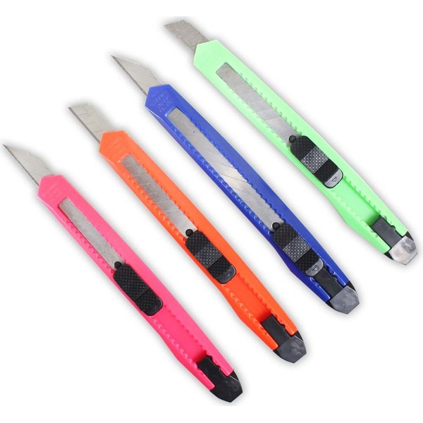 BLUE FROG (4 Pack) 5" Colorful Snap Blade Knives |