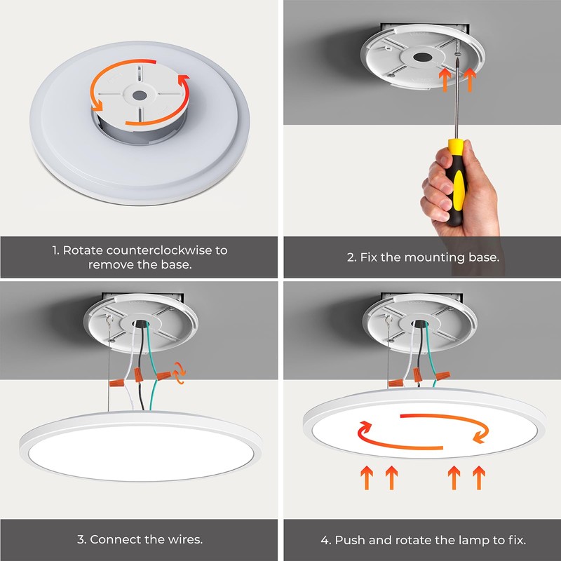 Matane 15.4in LED Flush Mount Ceiling Light Fixture with Remote,
