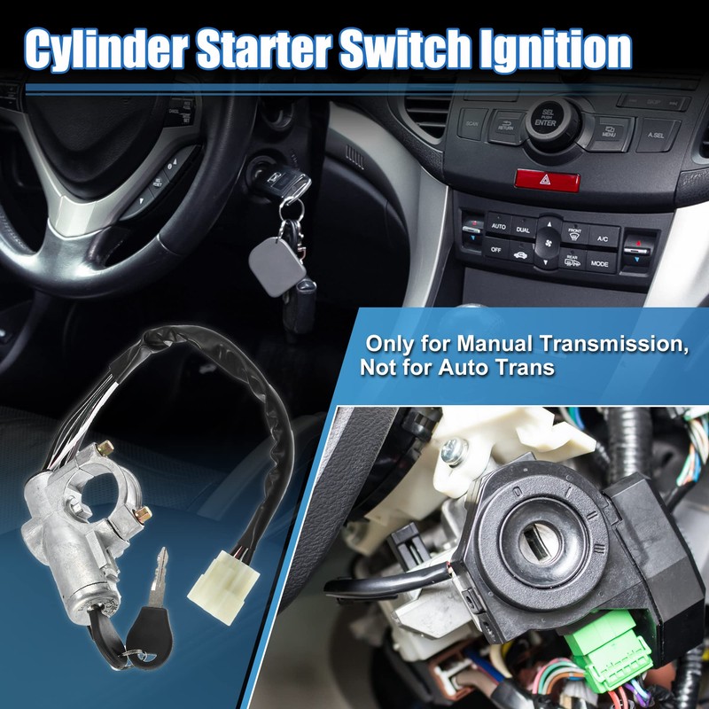 X AUTOHAUX Ignition Key Switch Steering Lock Cylinder W/Key 48700-01G25